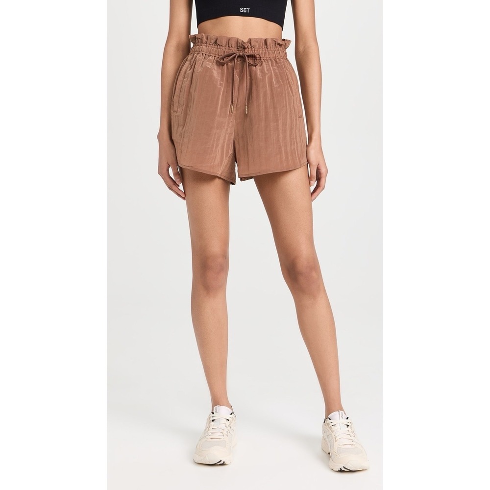 Varley Tulair Paperbag High Rise Lounge Shorts Drawstring Women M Relaxed